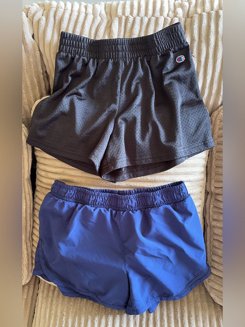 Champion Black Mesh Athletic Short & Champion Blue Running Short